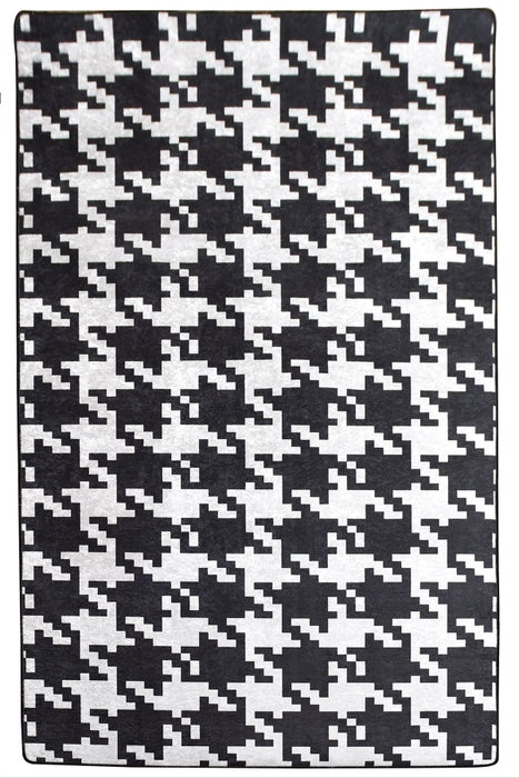 Conceptum Alfombra de Pasillo Kazayağı Djt Blanco y Negro 80 x 300 cm